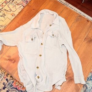 Terra & Sky Cream Button-Up Hoodie